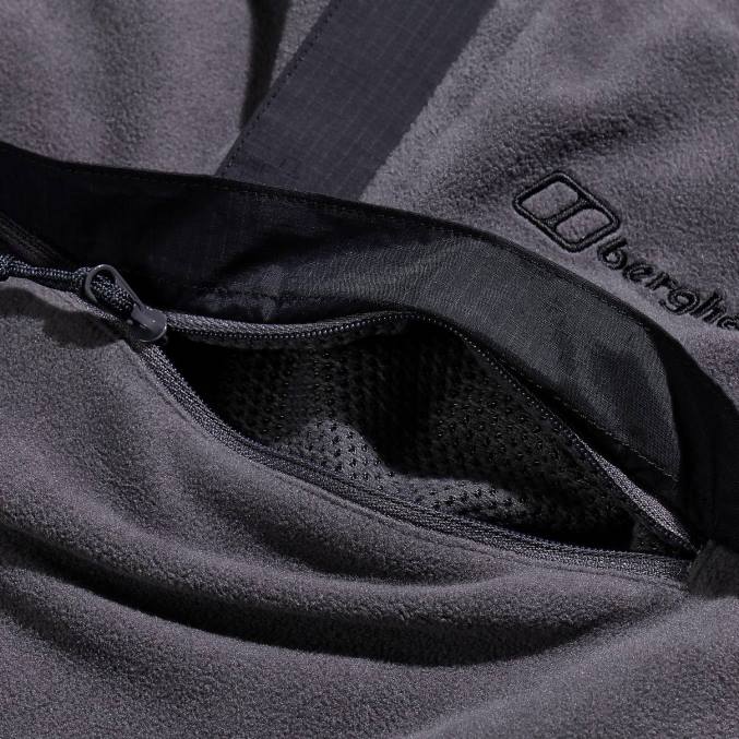 Berghaus moški aslam flis z mikro polovično zadrgo 6JTH151 oblačila siva/črna