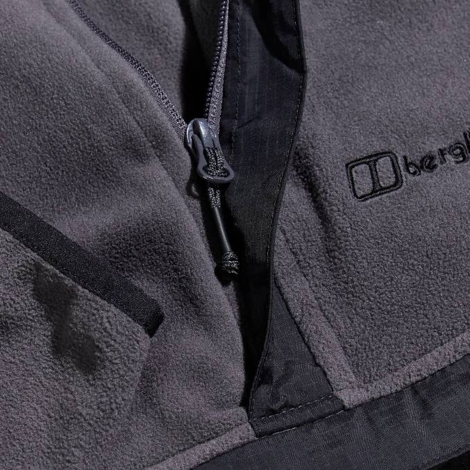 Berghaus moški aslam flis z mikro polovično zadrgo 6JTH151 oblačila siva/črna