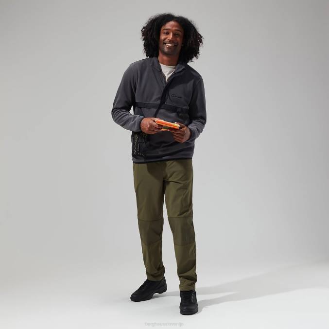 Berghaus moški aslam flis z mikro polovično zadrgo 6JTH151 oblačila siva/črna