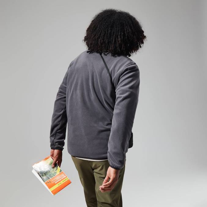 Berghaus moški aslam flis z mikro polovično zadrgo 6JTH151 oblačila siva/črna