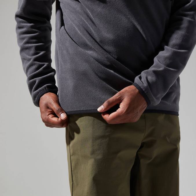 Berghaus moški aslam flis z mikro polovično zadrgo 6JTH151 oblačila siva/črna