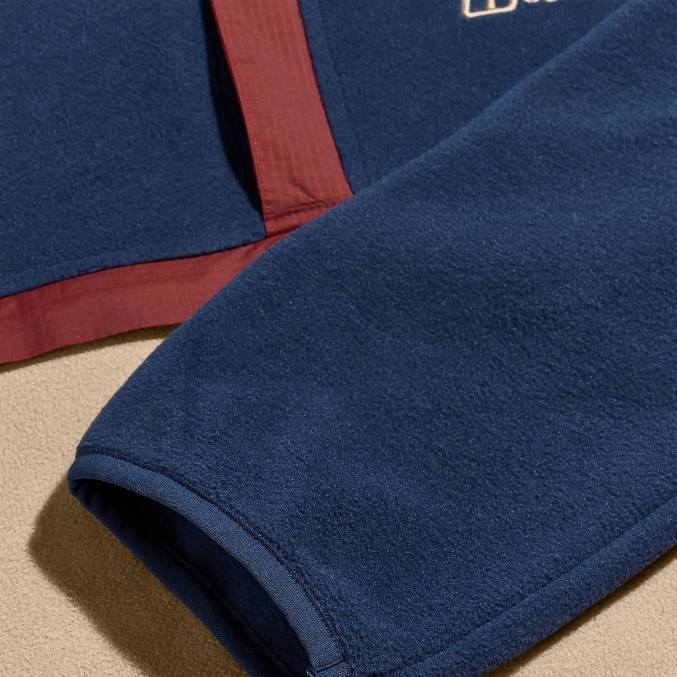 Berghaus moški aslam flis z mikro polovično zadrgo 6JTH153 oblačila temno modra/naravna