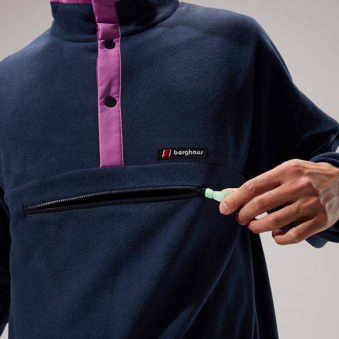 Berghaus moški polarplus crew flis 6JTH158 oblačila temno modra/vijolična