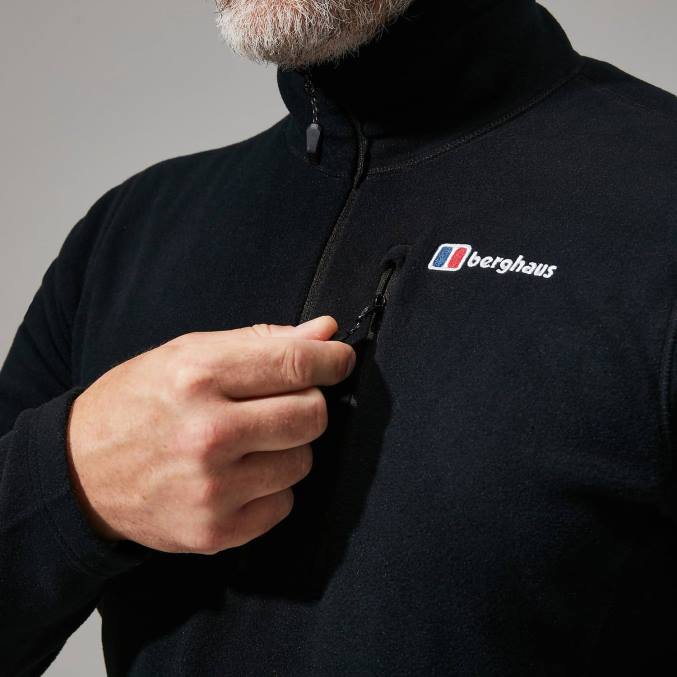 Berghaus moški prism micro polartec polovična zadrga 6JTH114 oblačila Črna