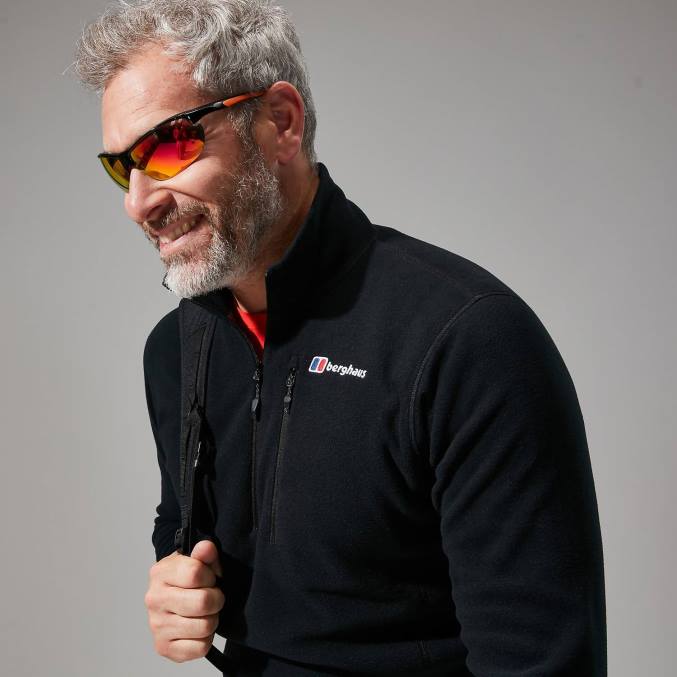 Berghaus moški prism micro polartec polovična zadrga 6JTH114 oblačila Črna