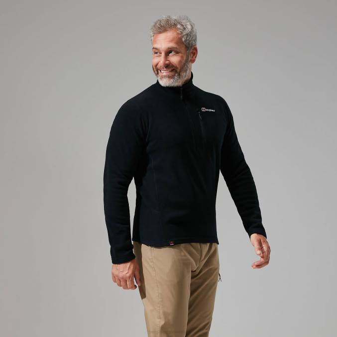 Berghaus moški prism micro polartec polovična zadrga 6JTH114 oblačila Črna