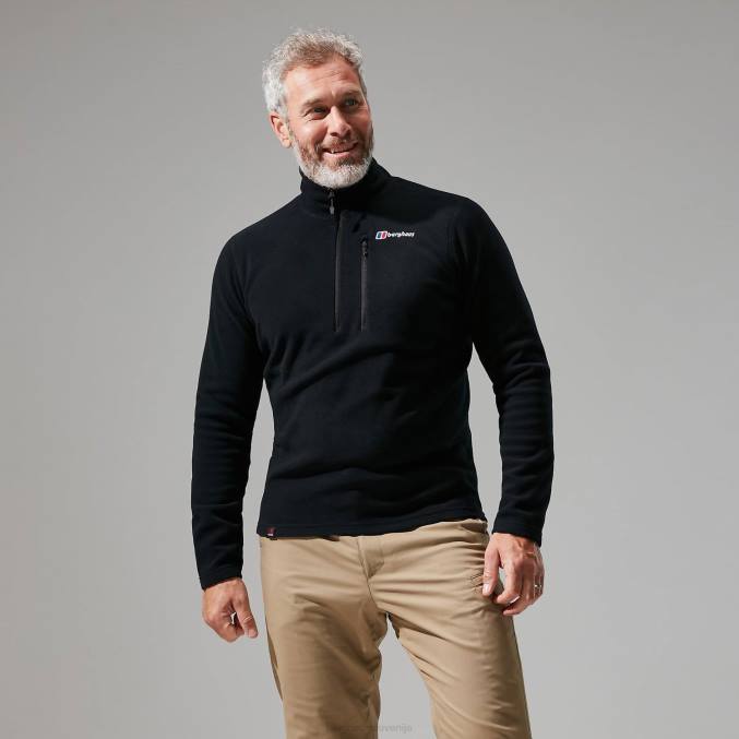 Berghaus moški prism micro polartec polovična zadrga 6JTH114 oblačila Črna