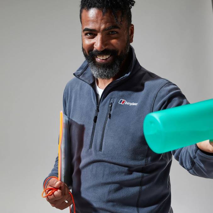 Berghaus moški prism micro polartec polovična zadrga 6JTH155 oblačila temno siva