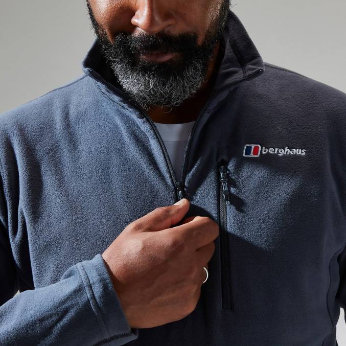 Berghaus moški prism micro polartec polovična zadrga 6JTH155 oblačila temno siva