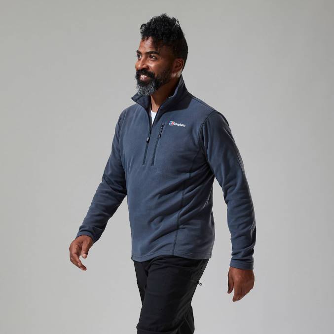 Berghaus moški prism micro polartec polovična zadrga 6JTH155 oblačila temno siva