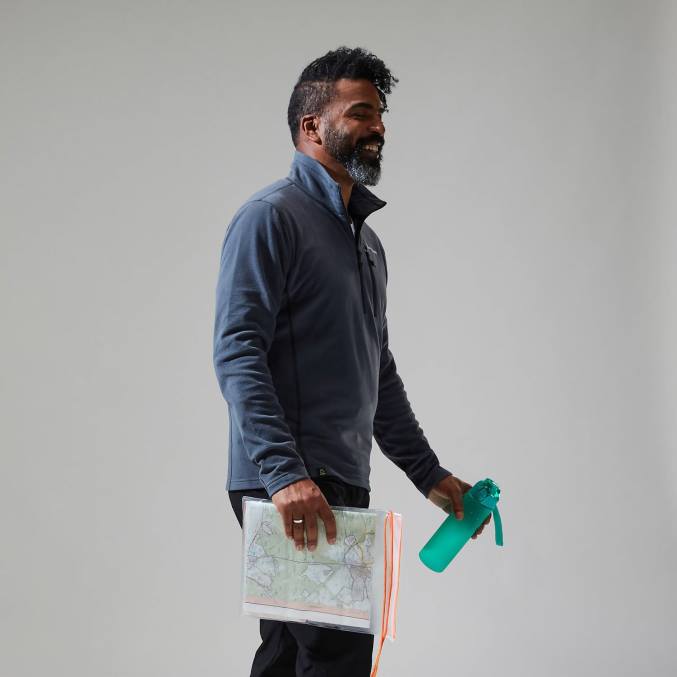 Berghaus moški prism micro polartec polovična zadrga 6JTH155 oblačila temno siva