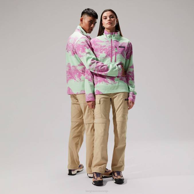 Berghaus moški prism print trango flis s polzadrgo 6JTH134 oblačila svetlo zelena/vijolična