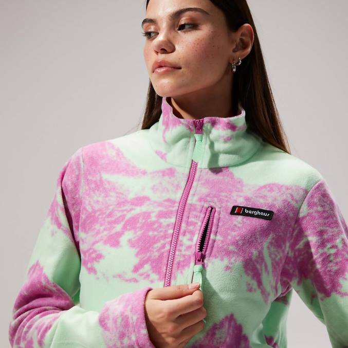 Berghaus moški prism print trango flis s polzadrgo 6JTH134 oblačila svetlo zelena/vijolična