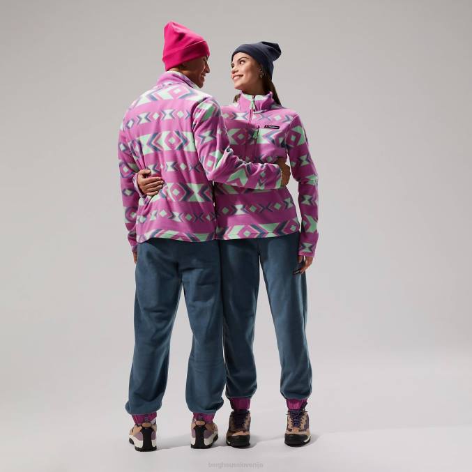 Berghaus moški prism print trango flis s polzadrgo 6JTH135 oblačila vijolična/turkizna