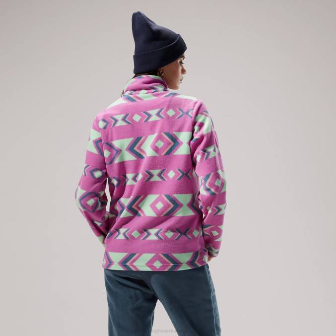 Berghaus moški prism print trango flis s polzadrgo 6JTH135 oblačila vijolična/turkizna