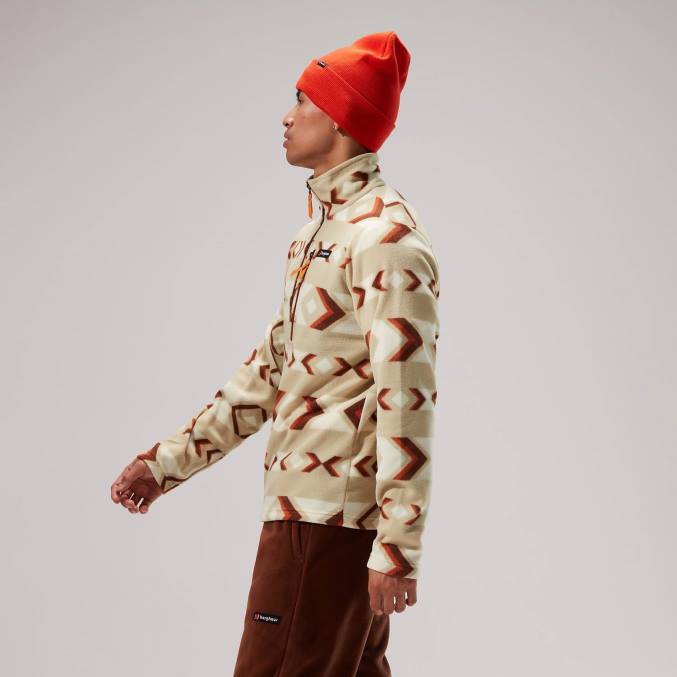 Berghaus moški prism print trango flis s polzadrgo 6JTH136 oblačila naravna/rjava