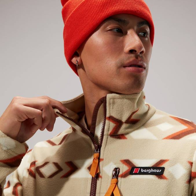 Berghaus moški prism print trango flis s polzadrgo 6JTH136 oblačila naravna/rjava