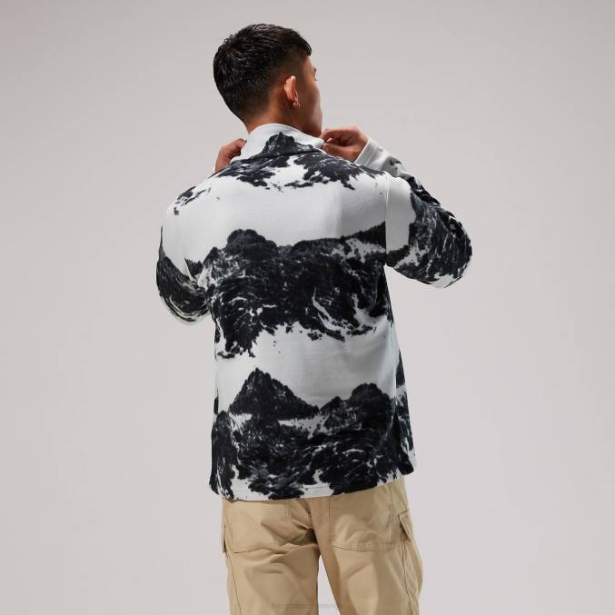 Berghaus moški prism print trango flis s polzadrgo 6JTH137 oblačila siva/črna