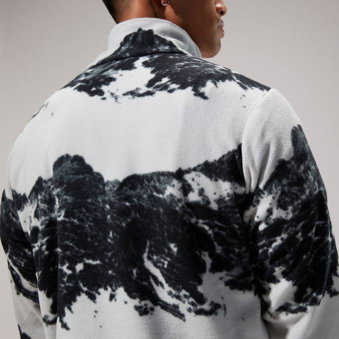 Berghaus moški prism print trango flis s polzadrgo 6JTH137 oblačila siva/črna