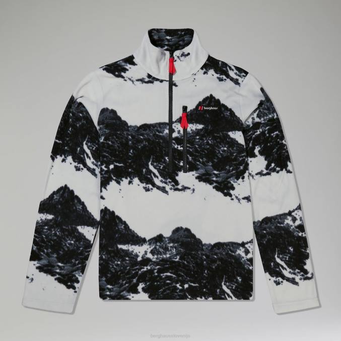 Berghaus moški prism print trango flis s polzadrgo 6JTH137 oblačila siva/črna