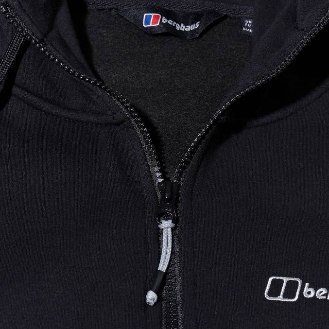 Berghaus moški pulover s kapuco s polno zadrgo in logotipom 6JTH142 oblačila Črna