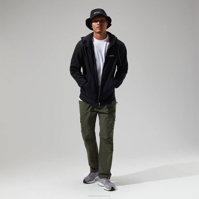 Berghaus moški pulover s kapuco s polno zadrgo in logotipom 6JTH142 oblačila Črna