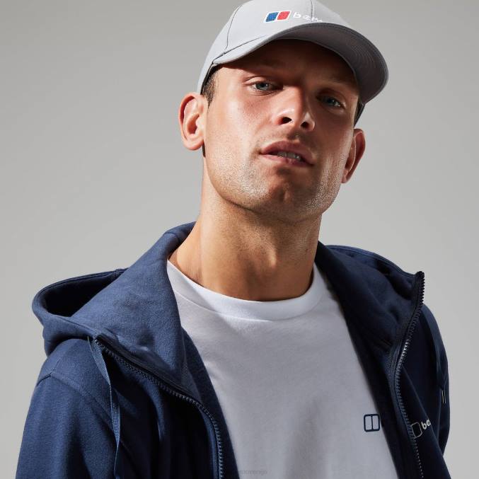 Berghaus moški pulover s kapuco s polno zadrgo in logotipom 6JTH143 oblačila modra