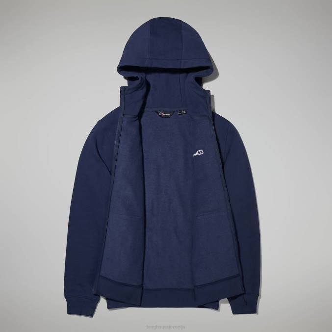 Berghaus moški pulover s kapuco s polno zadrgo in logotipom 6JTH143 oblačila modra