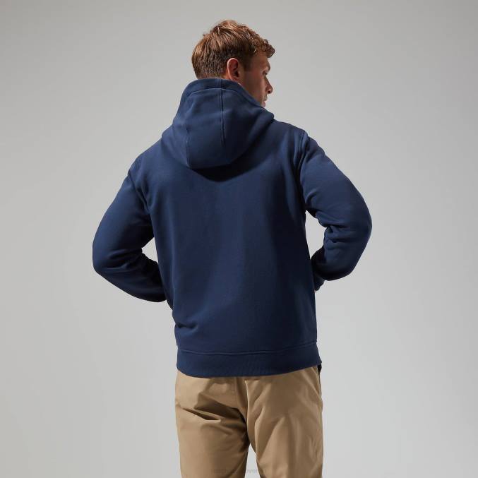 Berghaus moški pulover s kapuco s polno zadrgo in logotipom 6JTH143 oblačila modra