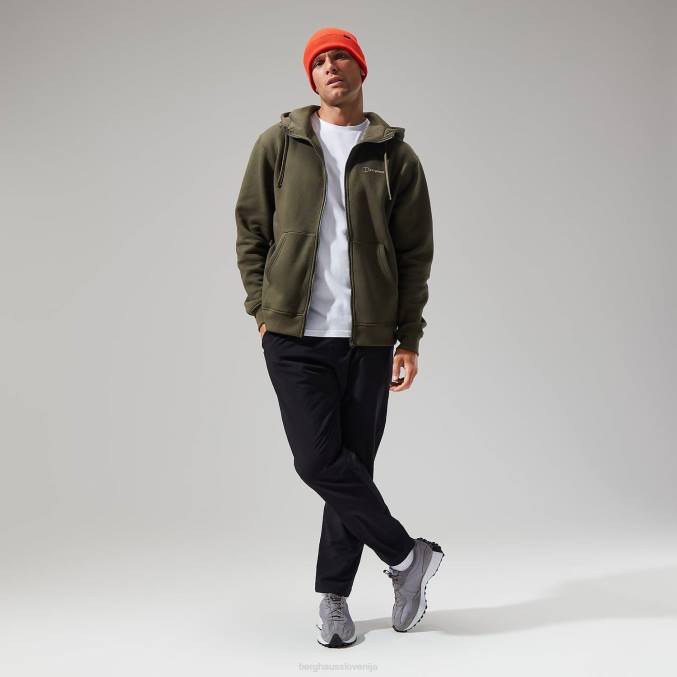 Berghaus moški pulover s kapuco s polno zadrgo in logotipom 6JTH148 oblačila temno zelena