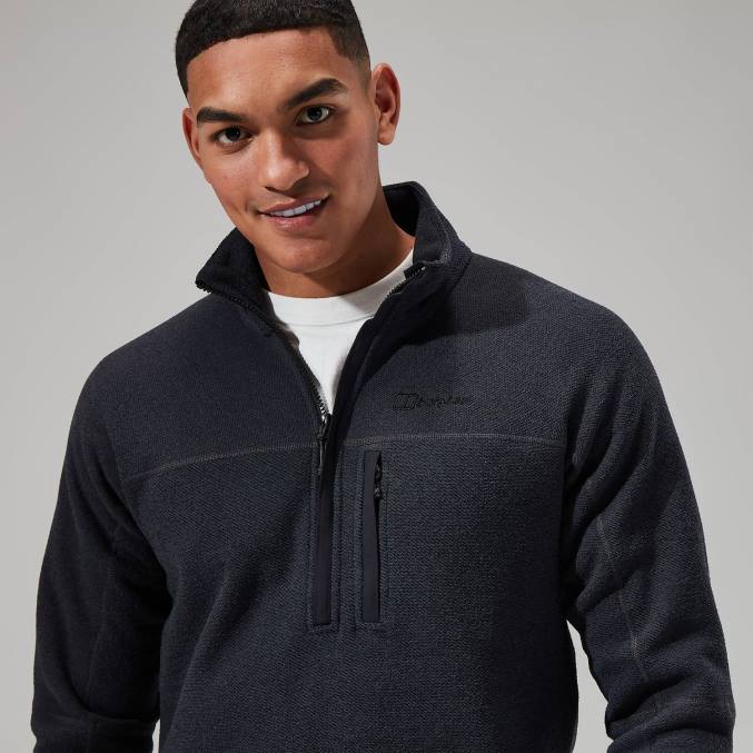 Berghaus moški stainton 2.0 polovična zadrga 6JTH119 oblačila Črna