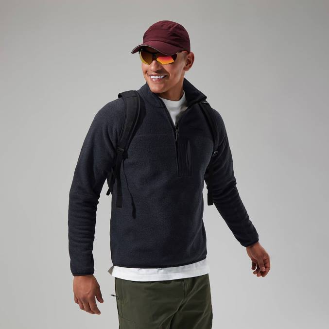 Berghaus moški stainton 2.0 polovična zadrga 6JTH119 oblačila Črna