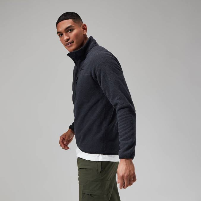 Berghaus moški stainton 2.0 polovična zadrga 6JTH119 oblačila Črna