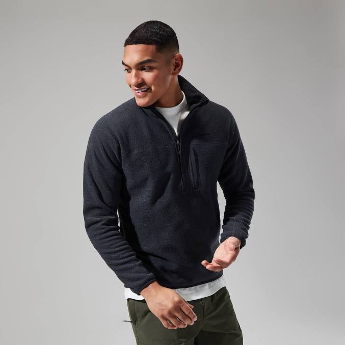 Berghaus moški stainton 2.0 polovična zadrga 6JTH119 oblačila Črna