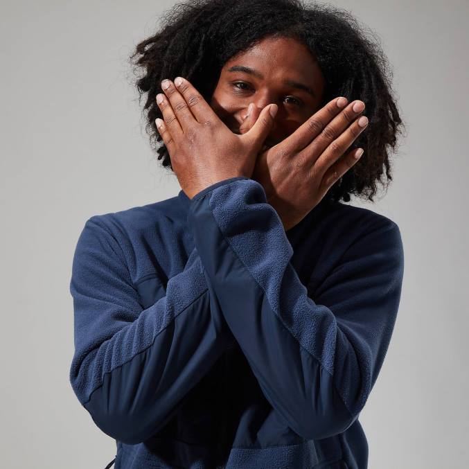 Berghaus moški tannen flis jakna 6JTH163 oblačila dusk/modri blazer