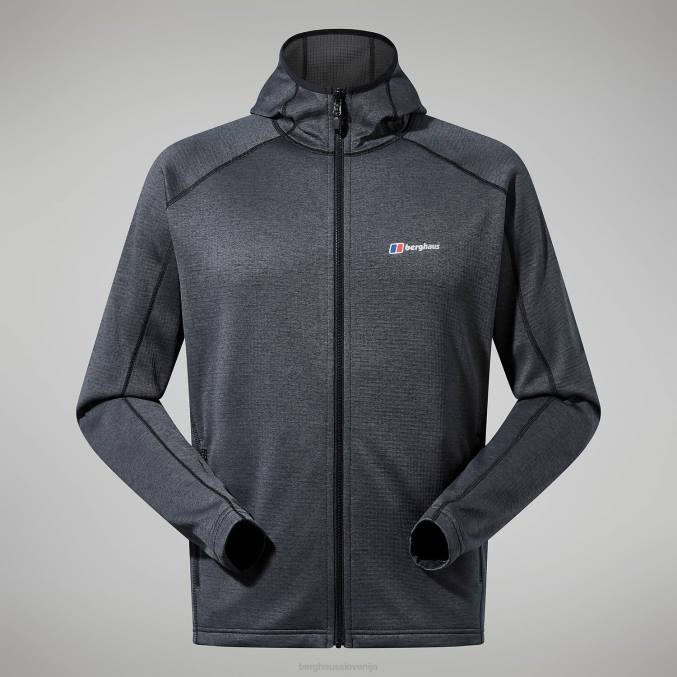 Berghaus moški urban spitzer jakna s kapuco interactive 6JTH147 oblačila urb jet črne/sive črte
