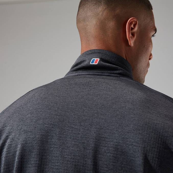 Berghaus moški urban spitzer pol zip 6JTH112 oblačila urb jet črne/sive črte