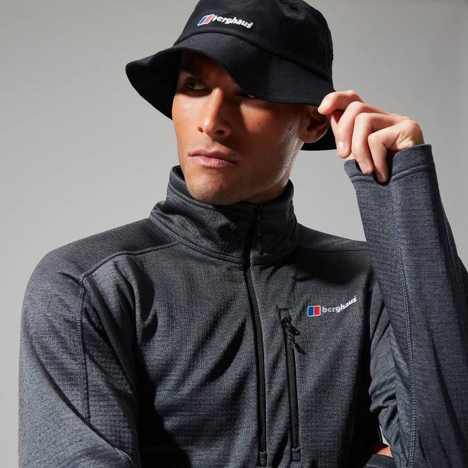 Berghaus moški urban spitzer pol zip 6JTH112 oblačila urb jet črne/sive črte