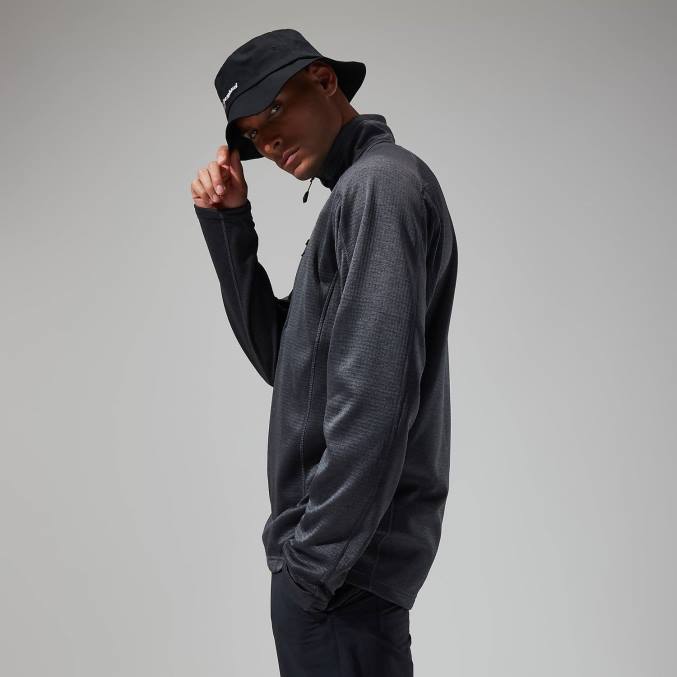 Berghaus moški urban spitzer pol zip 6JTH112 oblačila urb jet črne/sive črte