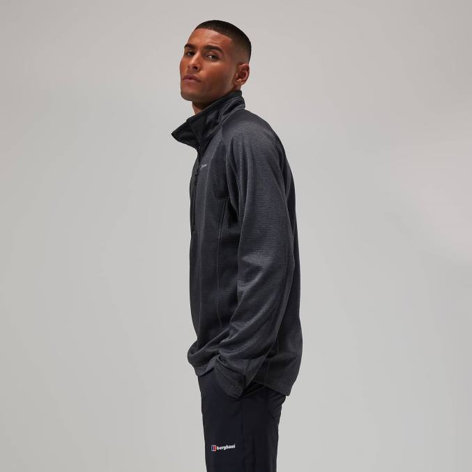 Berghaus moški urban spitzer pol zip 6JTH112 oblačila urb jet črne/sive črte