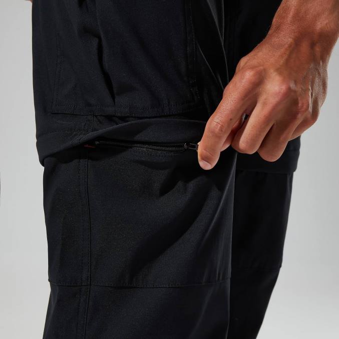 Berghaus moški dolpa cargo hlače z zadrgo 6JTH261 oblačila Črna