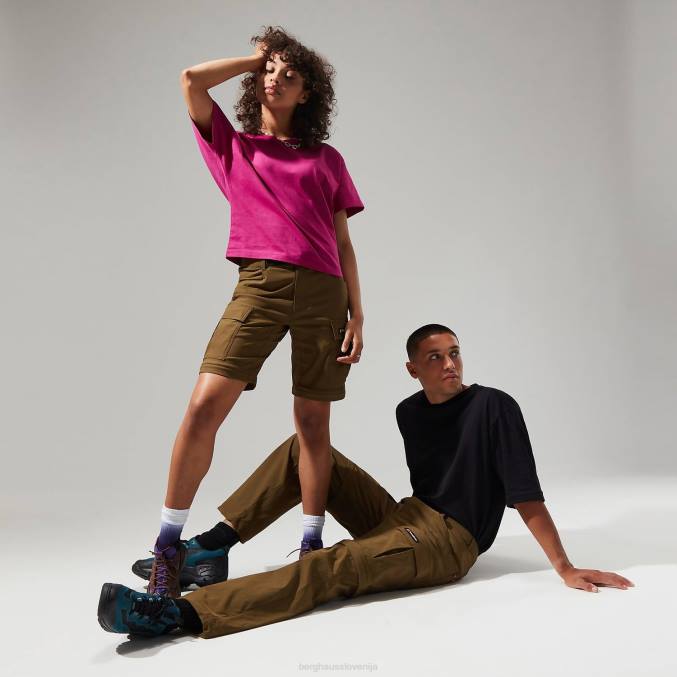 Berghaus moški dolpa cargo hlače z zadrgo 6JTH262 oblačila temno zelena