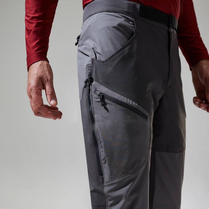 Berghaus moški hlače za hitro pohodništvo 6JTH229 oblačila temno siva