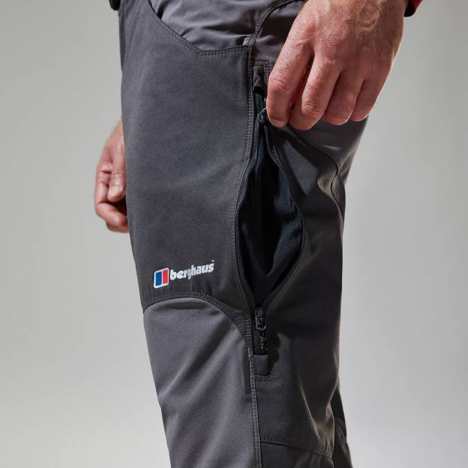Berghaus moški hlače za hitro pohodništvo 6JTH229 oblačila temno siva