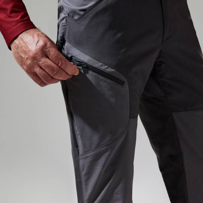 Berghaus moški hlače za hitro pohodništvo 6JTH229 oblačila temno siva