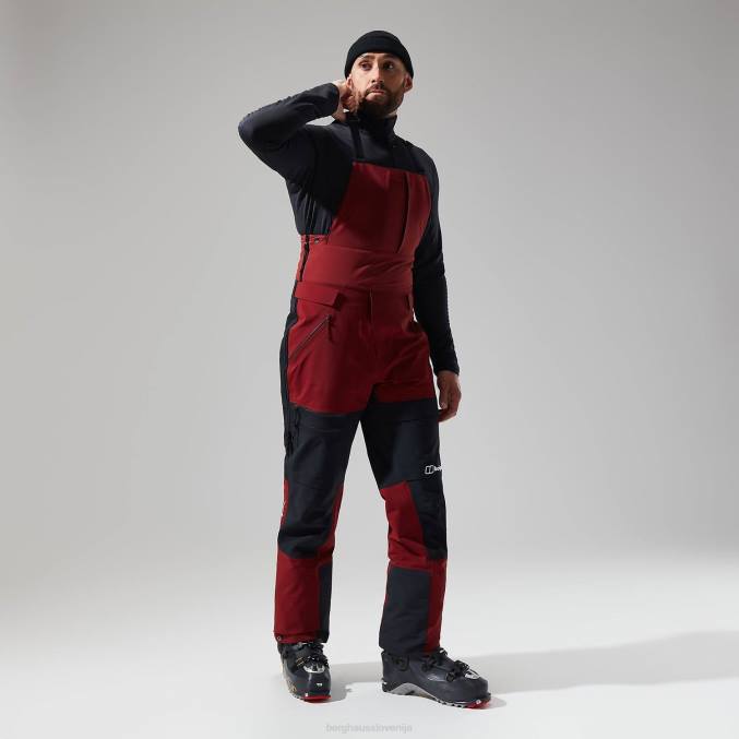 Berghaus moški mtn arete descend gtx hlače z oprsnikom 6JTH248 oblačila temno rdeča/črna