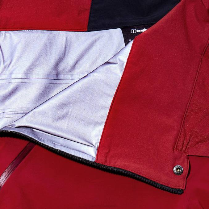 Berghaus moški mtn arete descend gtx hlače z oprsnikom 6JTH248 oblačila temno rdeča/črna