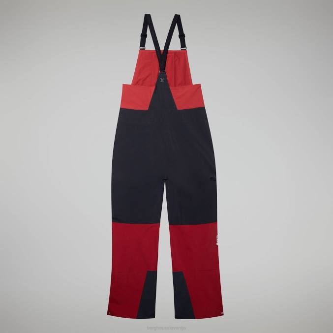 Berghaus moški mtn arete descend gtx hlače z oprsnikom 6JTH248 oblačila temno rdeča/črna