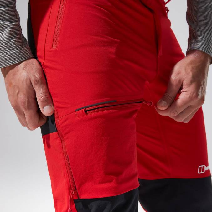 Berghaus moški mtn vodnik alpske hlače 6JTH259 oblačila rdeča/črna