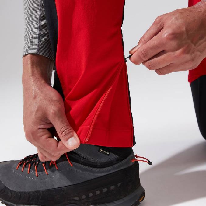 Berghaus moški mtn vodnik alpske hlače 6JTH259 oblačila rdeča/črna